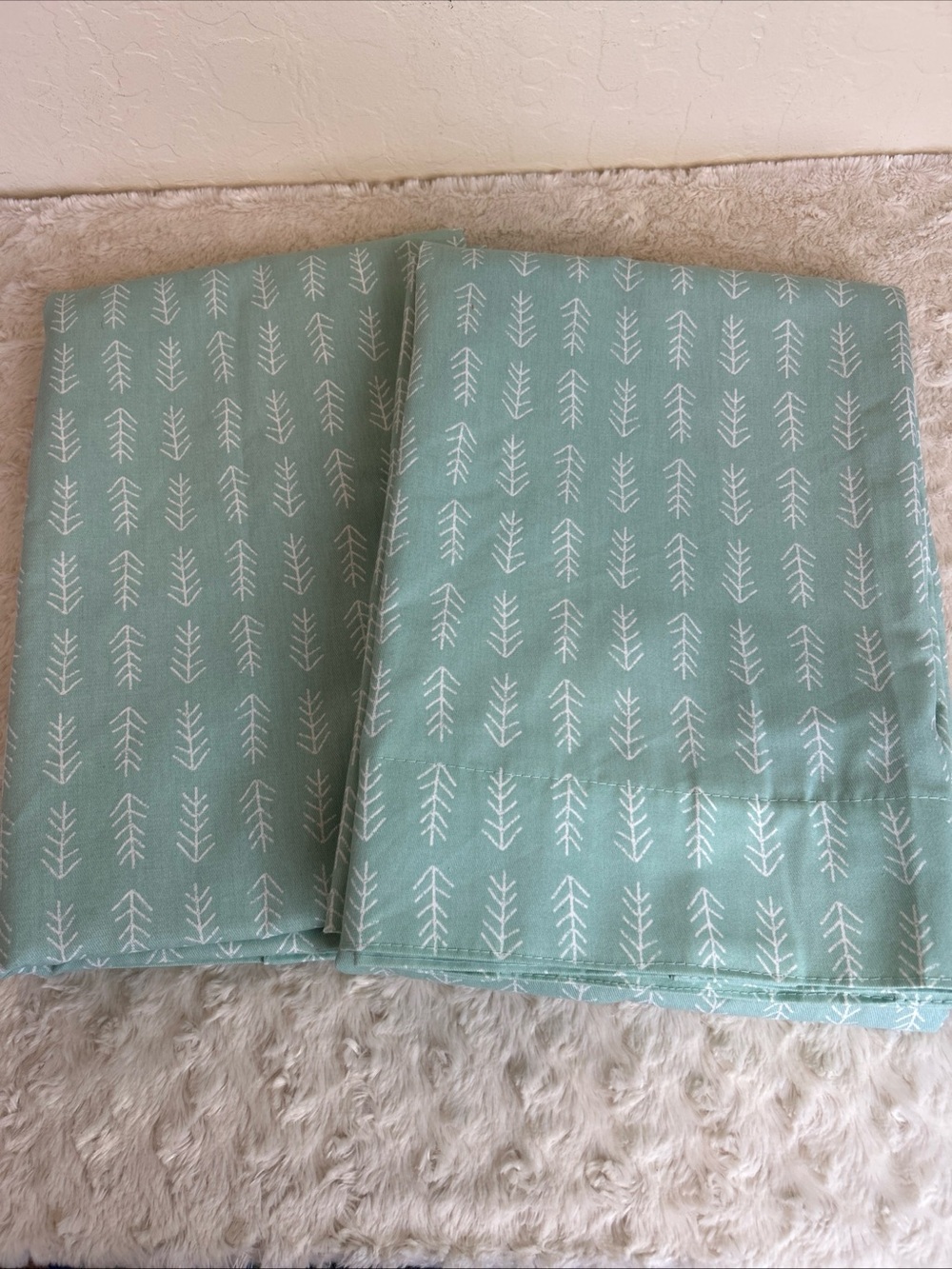 Cloud Island Blackout Curtain Panels Arrow Print 40” x 62”Green White Set Of 2